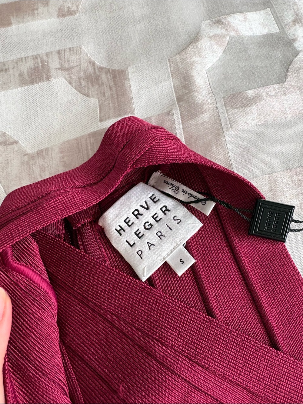 Herve Leger Deep Berry Bandage Mini Dress - Picture 5 of 7